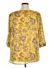 retrology 100% Polyester Yellow 3/4 Sleeve Blouse Size 1X - photo 2