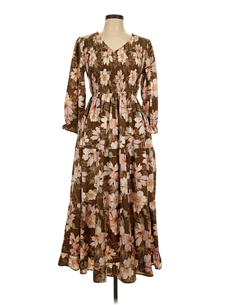 Pre-owned Polagram Casual Dress In Brown