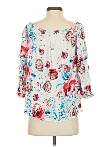 Orange Fashion 3/4 Sleeve Blouse (view 2)