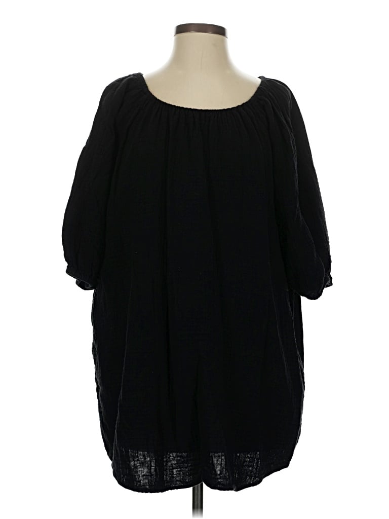 Pre-owned Little Moon 3/4 Sleeve Blouse In Black