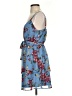 Crystal Doll 100% Polyester Floral Blue Cocktail Dress Size S - photo 5