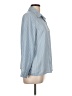 Unbranded 100% Polyester Stripes Blue Long Sleeve Blouse Size L - photo 4