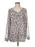 CAbi 100% Polyester Animal Print Silver Long Sleeve Blouse Size M - photo 1