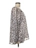 CAbi 100% Polyester Animal Print Silver Long Sleeve Blouse Size M - photo 4