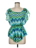 Whats Hot Green Short Sleeve Blouse Size M - photo 1