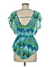 Whats Hot Green Short Sleeve Blouse Size M - photo 2
