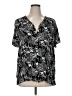 Catherines 100% Rayon Paisley Black Short Sleeve Blouse Size 0X - photo 1