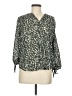 Fun2Fun 100% Polyester Animal Print Green 3/4 Sleeve Blouse Size M - photo 1
