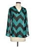 Absolutely Famous Chevron-herringbone Teal 3/4 Sleeve Blouse Size S - photo 1