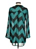 Absolutely Famous Chevron-herringbone Teal 3/4 Sleeve Blouse Size S - photo 2