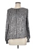 She + Sky 100% Polyester Metallic Silver Long Sleeve Blouse Size M - photo 1