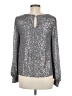 She + Sky 100% Polyester Metallic Silver Long Sleeve Blouse Size M - photo 2