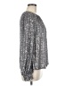 She + Sky 100% Polyester Metallic Silver Long Sleeve Blouse Size M - photo 4