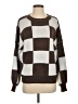 Unbranded 100% Acrylic Checkered-gingham Brown Pullover Sweater Size S - photo 1