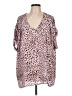 CAbi 100% Polyester Animal Print Pink 3/4 Sleeve Blouse Size L - photo 1