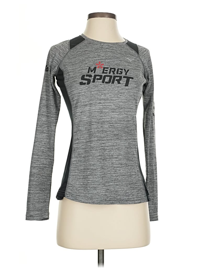 Pre-owned Mizuno Long Sleeve Top Gray Crew Neck Tops