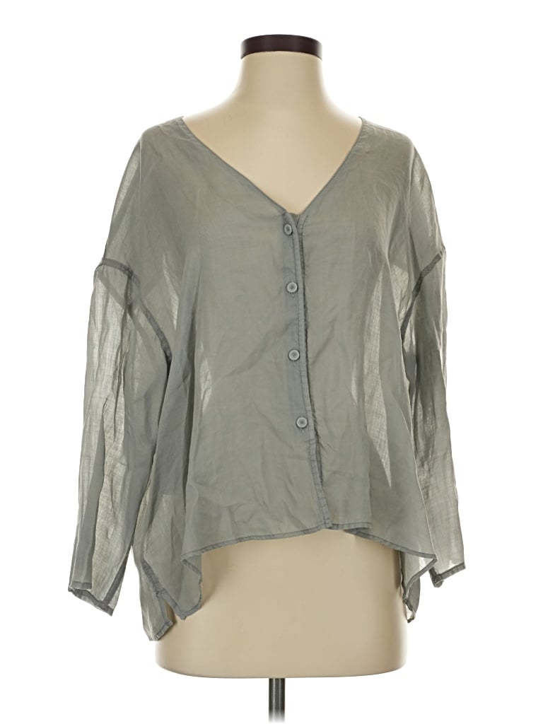 Devotion Twins 3/4 Sleeve Blouse In Gray
