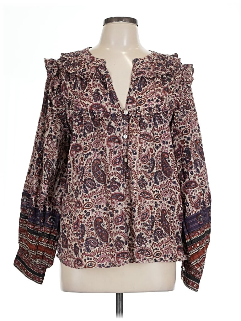 Pre-owned Cleobella Long Sleeve Blouse In Brown