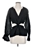 Something Navy Black Long Sleeve Blouse Size S - photo 1
