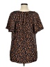 Downing Studio 100% Polyester Brown Short Sleeve Blouse Size 0X - photo 2