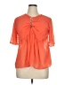 Free Press 100% Polyester Orange Short Sleeve Blouse Size XL - photo 1