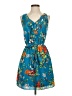 Express 100% Polyester Paisley Blue Casual Dress Size XS - photo 1