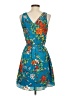 Express 100% Polyester Paisley Blue Casual Dress Size XS - photo 2