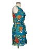Express 100% Polyester Paisley Blue Casual Dress Size XS - photo 4