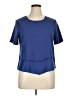 Unbranded 100% Polyester Blue Short Sleeve Top Size XL - photo 1