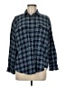 Old Navy 100% Cotton Plaid Blue Long Sleeve Button-Down Shirt Size M - photo 1