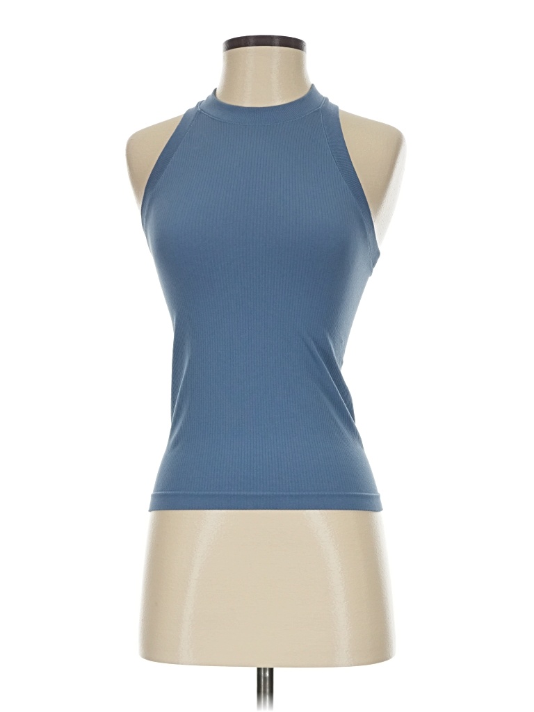 Pre-owned Athleta Tank Top Blue Halter Neckline Tops