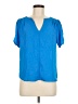 19 Cooper 100% Polyester Blue Short Sleeve Blouse Size M - photo 1