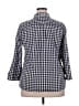Gap Outlet Checkered-gingham Blue 3/4 Sleeve Button-Down Shirt Size XXL - photo 2