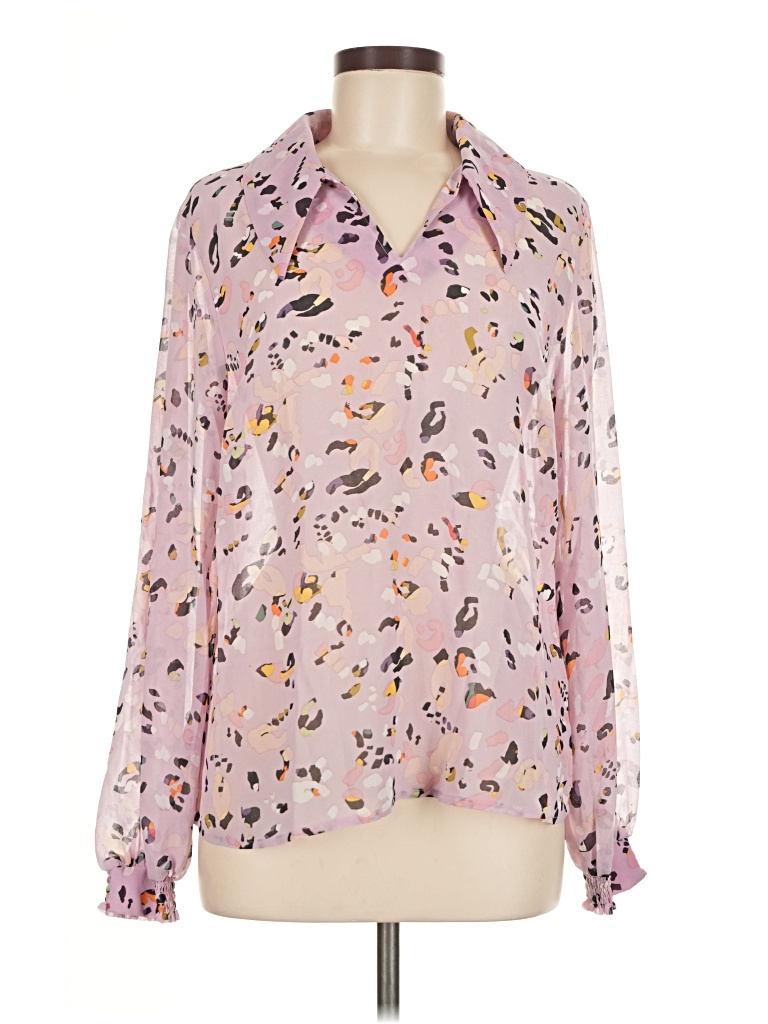 Pre-owned Cabi Long Sleeve Blouse In Pink