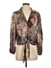 Eclair 100% Polyester Paisley Brown Long Sleeve Blouse Size S - photo 1