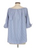 Stem & Vine 100% Polyester Blue 3/4 Sleeve Blouse Size S - photo 2