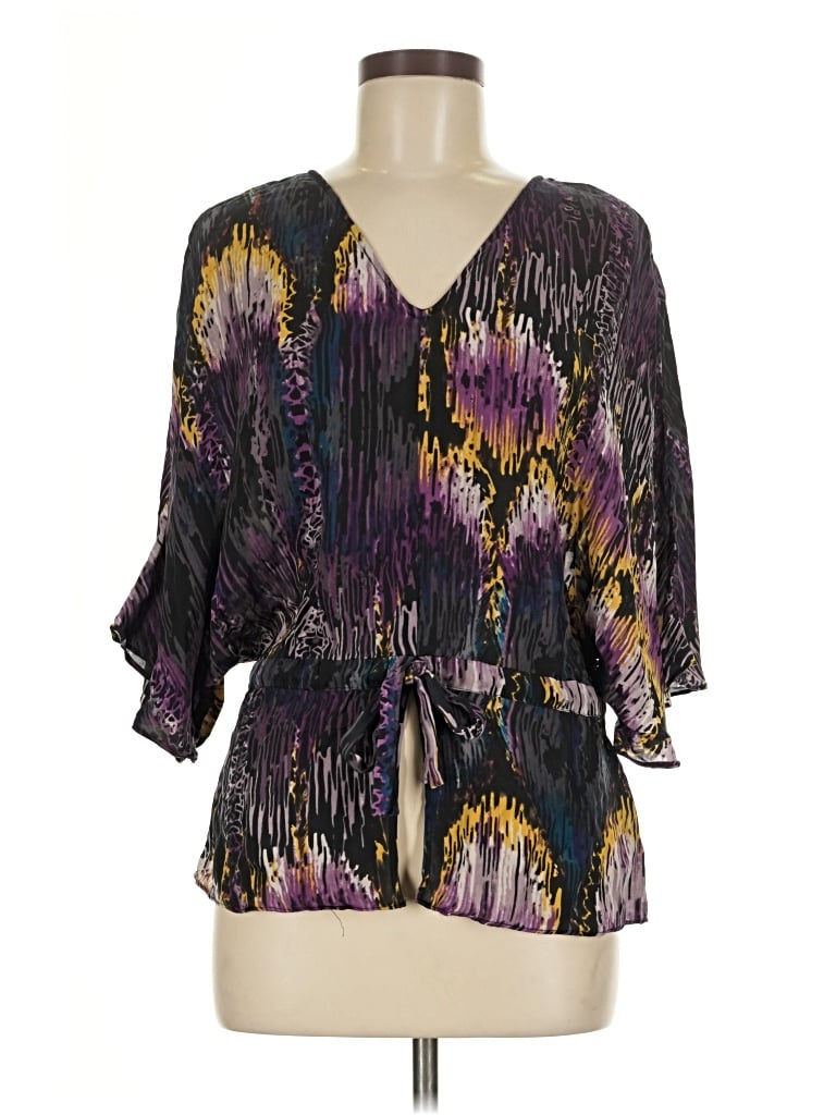 Pre-owned Parker 3/4 Sleeve Blouse In Purple