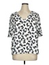 Nine West 100% Polyester Silver Short Sleeve Blouse Size XL - photo 1