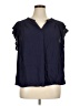 Doe & Rae Blue Short Sleeve Blouse Size 1X - photo 1
