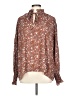 Max Studio 100% Polyester Floral Brown Long Sleeve Blouse Size L - photo 1