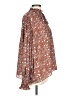 Max Studio 100% Polyester Floral Brown Long Sleeve Blouse Size L - photo 4