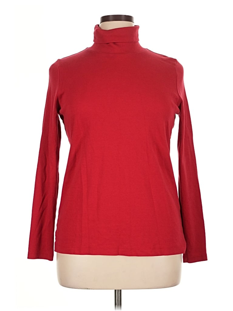 Pre-owned Lands' End Turtleneck Sweater In Red