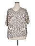 Jodifl Animal Print Ivory Short Sleeve Blouse Size S - photo 1