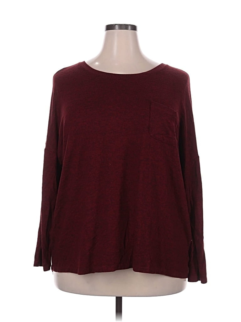 Pre-owned Merona Pullover Sweater In Burgundy