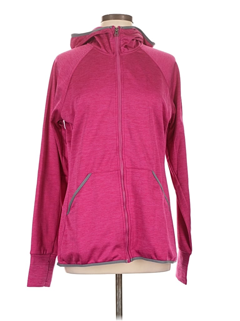 Pre-owned Hanes Sport Zip Up Hoodie In Pink