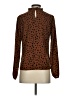 Shein 100% Polyester Polka Dots Brown Long Sleeve Blouse Size 2 - photo 2