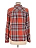 Merona 100% Cotton Plaid Orange Long Sleeve Button-Down Shirt Size M - photo 2