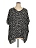 Cotton Bleu 100% Polyester Animal Print Black Short Sleeve Blouse Size XL - photo 1
