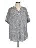Worthington 100% Polyester Animal Print Silver Short Sleeve Blouse Size L - photo 1
