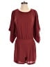 White House Black Market 100% Polyester Solid Burgundy Brown Romper Size 00 - photo 1